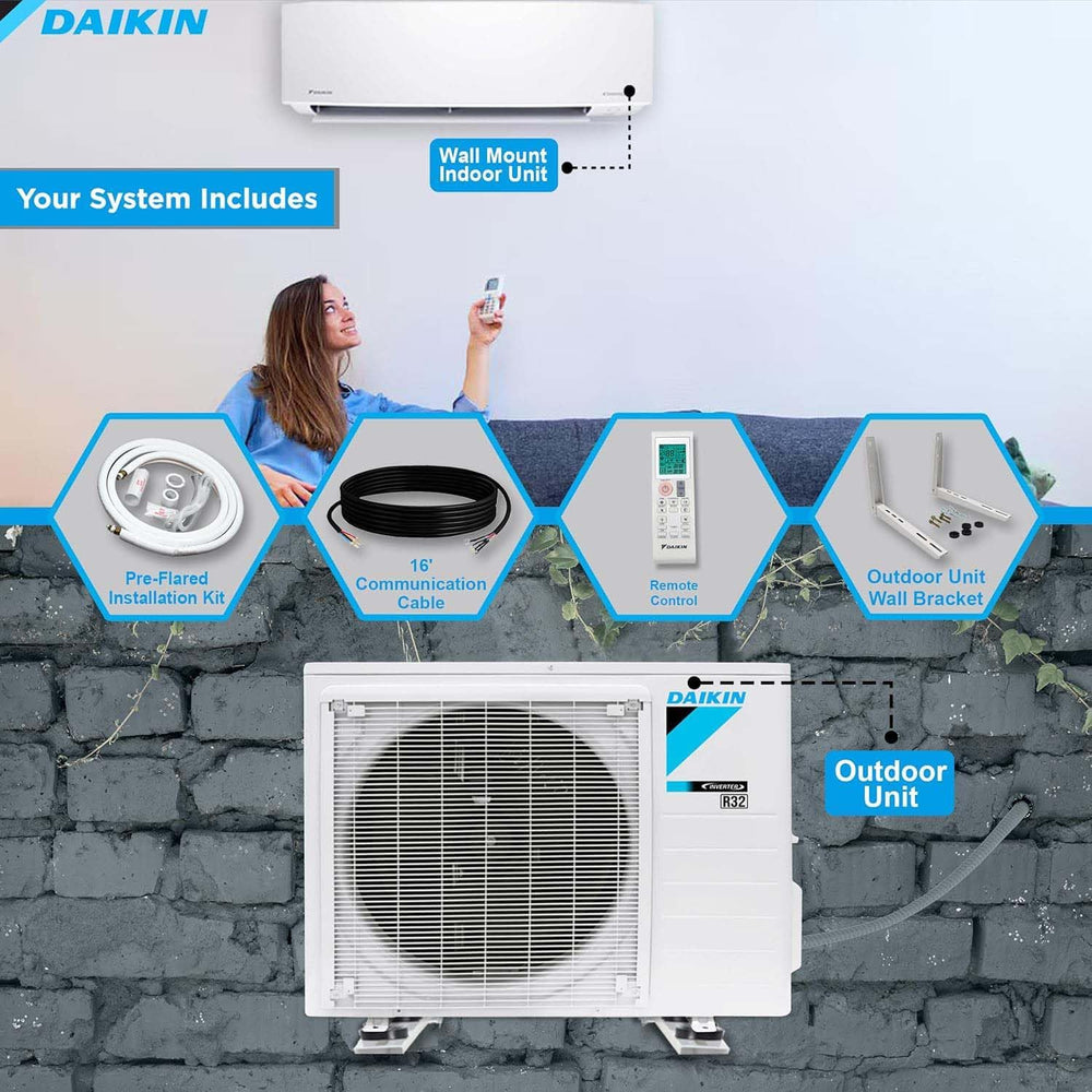 Daikin Entra 12,000 BTU R32 Mini Split Heat Pump System